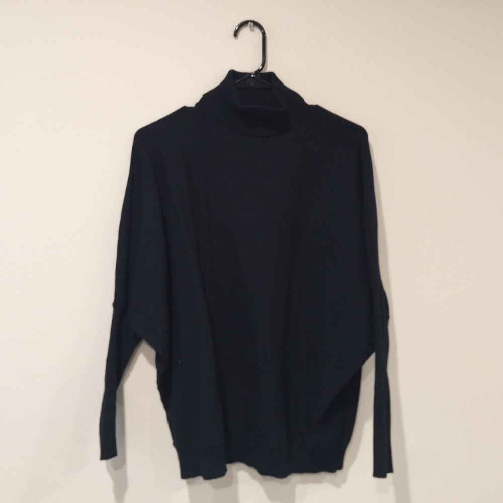 Black Turtle Neck Batwing Sweater